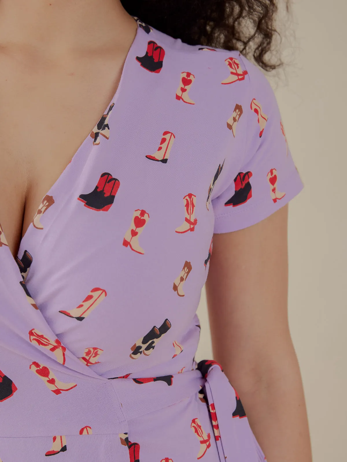 Katie Wrap Dress - Two Step Lavender sold by Mata Traders product image thumbnail 2