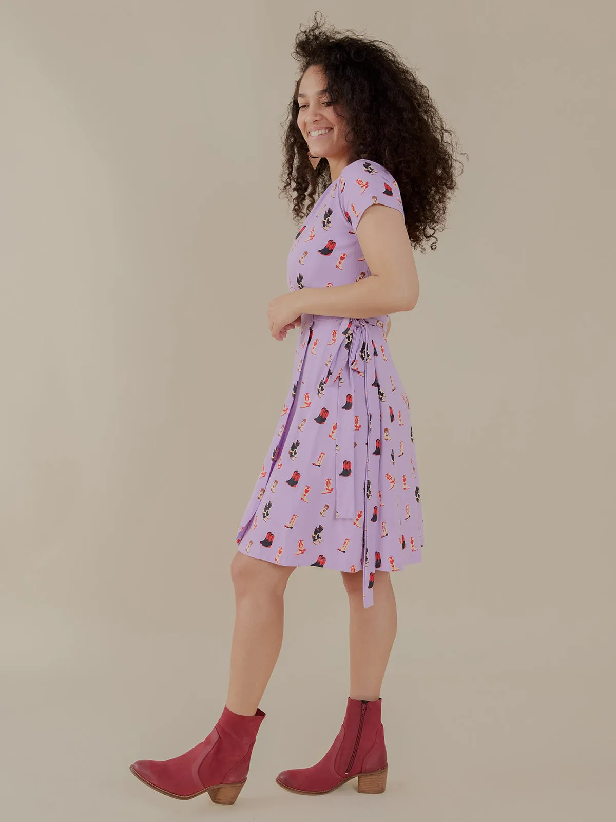 Katie Wrap Dress - Two Step Lavender sold by Mata Traders product image thumbnail 3