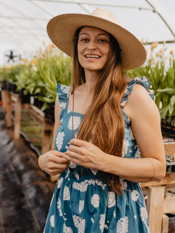 Ruffle Strap Dress - Fruity Blue sold by Mata Traders