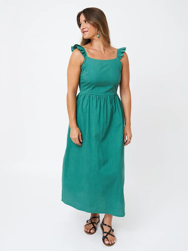 Ruffle Strap Dress - Everglade sold by Mata Traders product image thumbnail 5