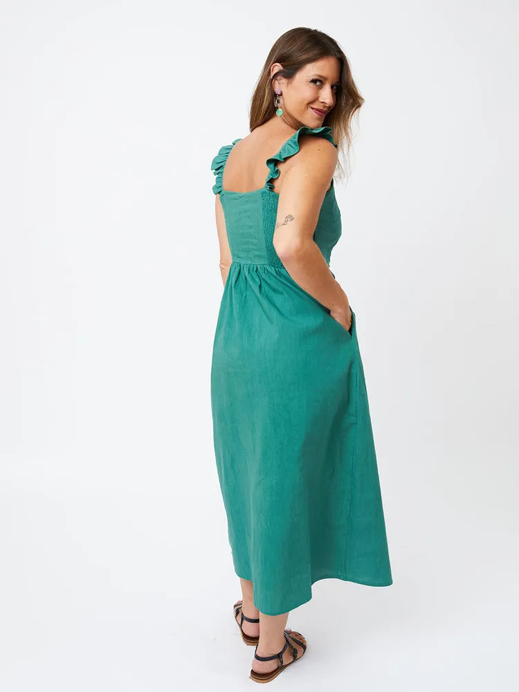Ruffle Strap Dress - Everglade sold by Mata Traders product image thumbnail 3
