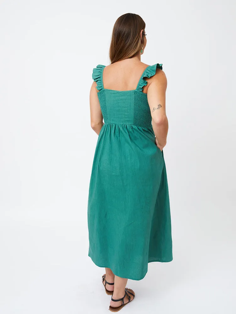 Ruffle Strap Dress - Everglade sold by Mata Traders product image thumbnail 4