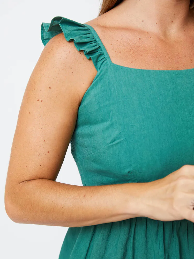 Ruffle Strap Dress - Everglade sold by Mata Traders product image thumbnail 2