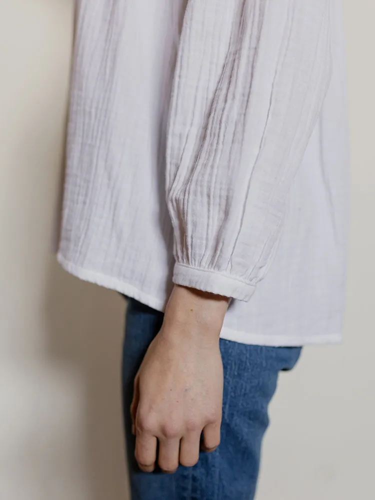 Fiona Blouse - White Gauze sold by Mata Traders product image thumbnail 4