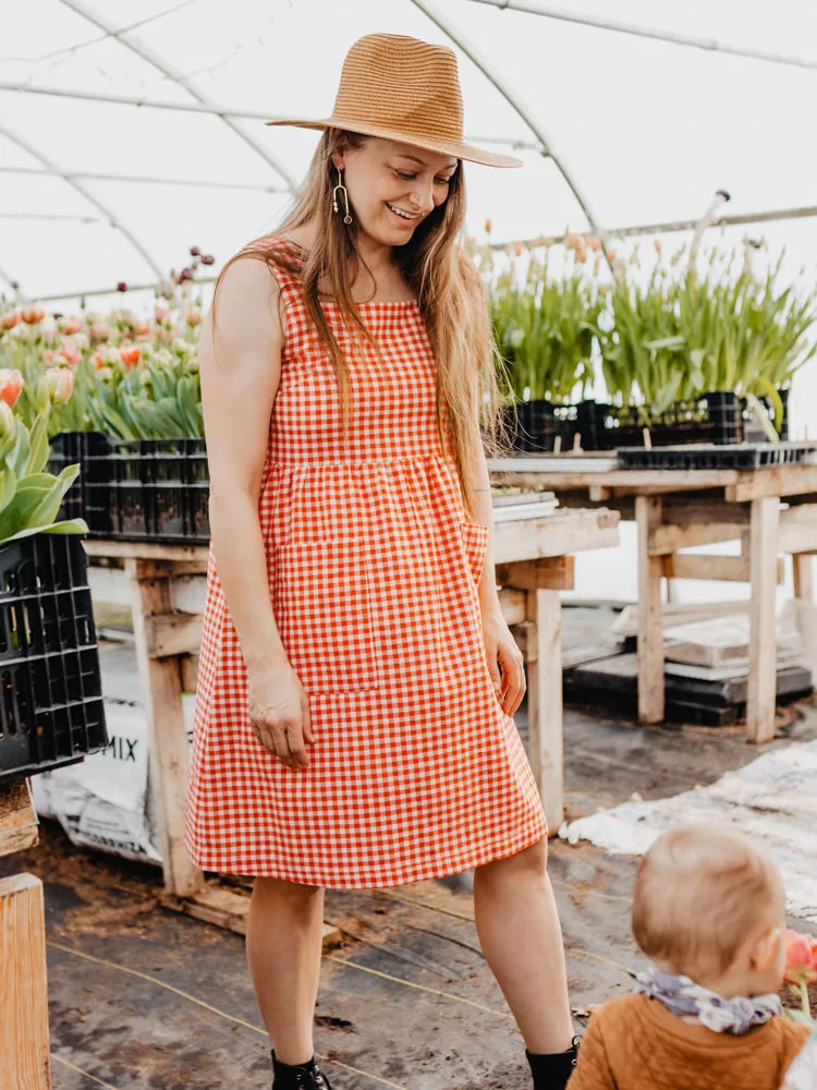 Billie Jumper Dress - Cherry Gingham sold by Mata Traders
