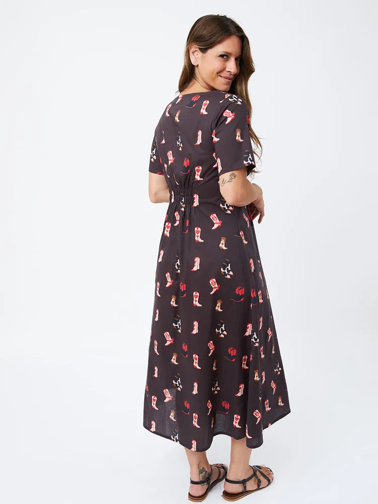 Artsy Traveler Short Sleeve Midi Dress - Two Step Dusk sold by Mata Traders product image thumbnail 3