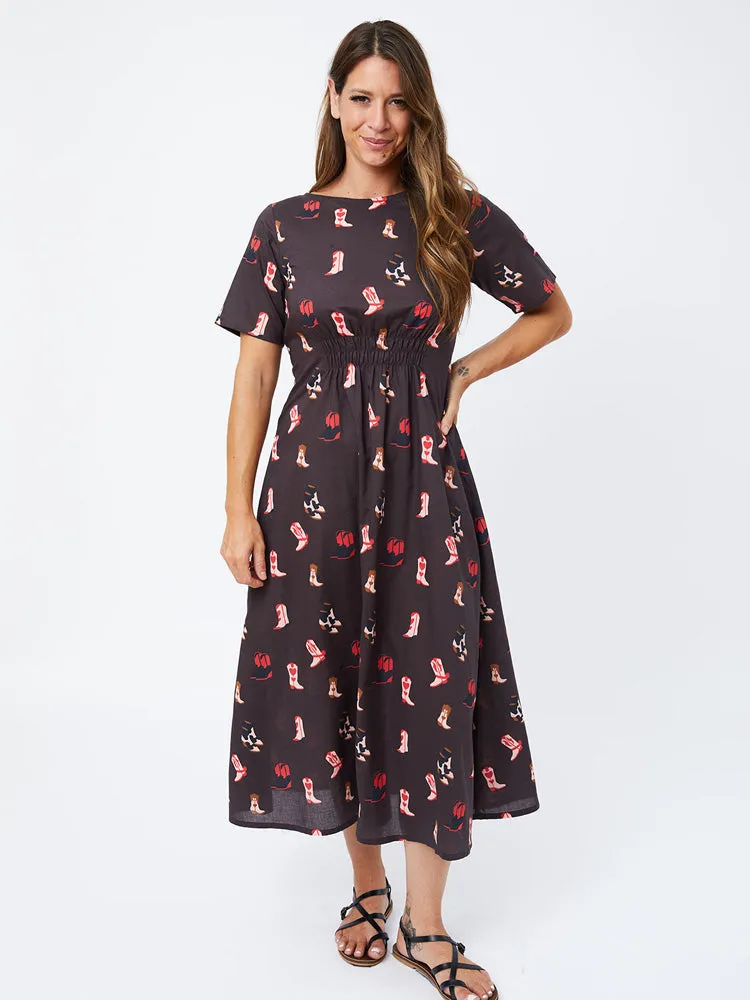 Artsy Traveler Short Sleeve Midi Dress - Two Step Dusk sold by Mata Traders product image thumbnail 4