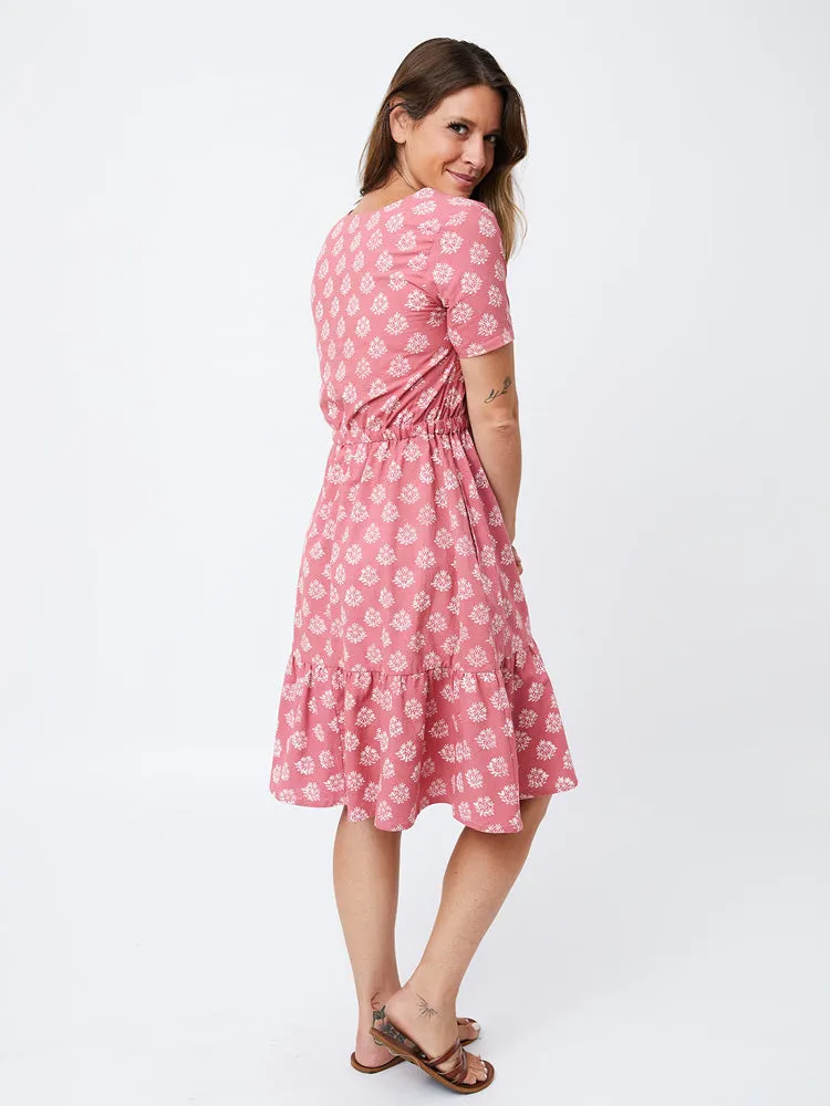 Lydia Dress - Floral Stamp Rose sold by Mata Traders product image thumbnail 4