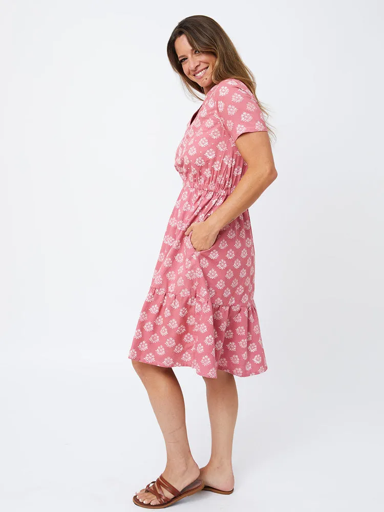 Lydia Dress - Floral Stamp Rose sold by Mata Traders product image thumbnail 2