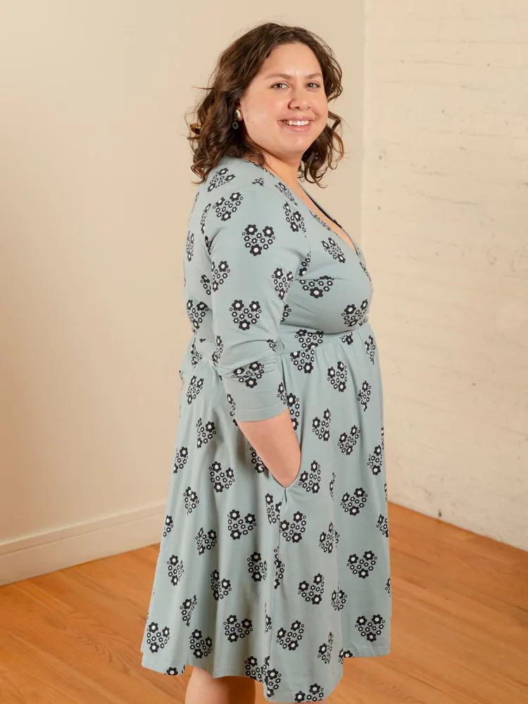 Callie 3/4 Sleeve Plus Size Wrap Dress - Retro Slate sold by Mata Traders product image thumbnail 4