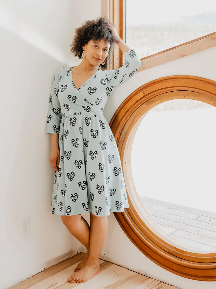 Callie 3/4 Sleeve Wrap Dress - Retro Slate sold by Mata Traders product image thumbnail 2