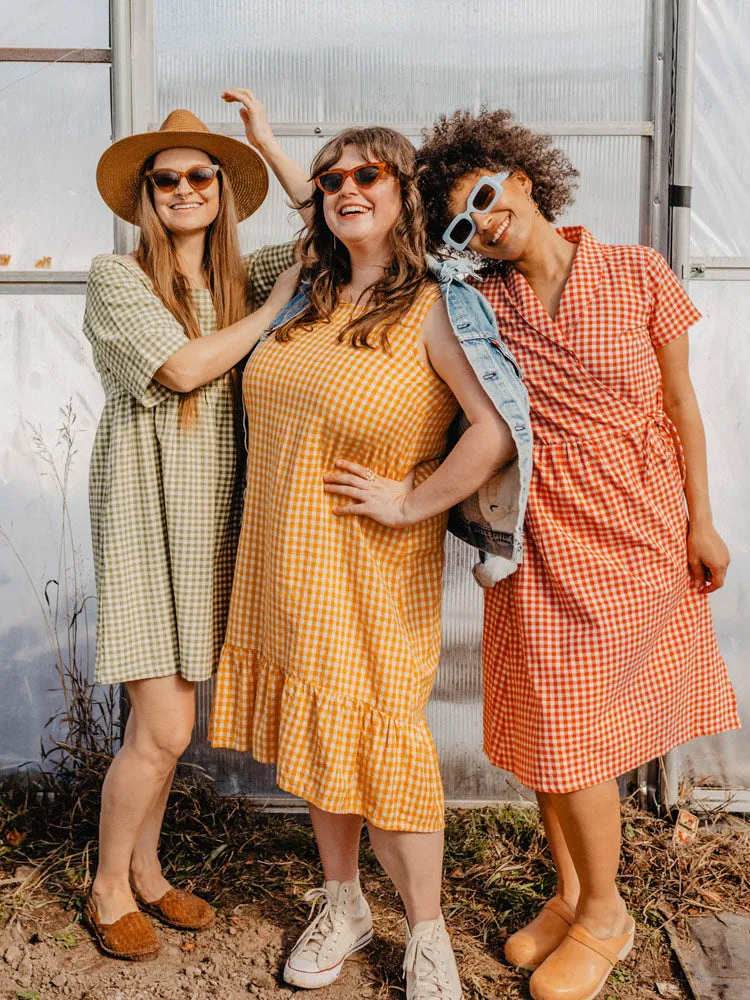 Nico Short Sleeve Mini Dress - Sage Gingham sold by Mata Traders product image thumbnail 3