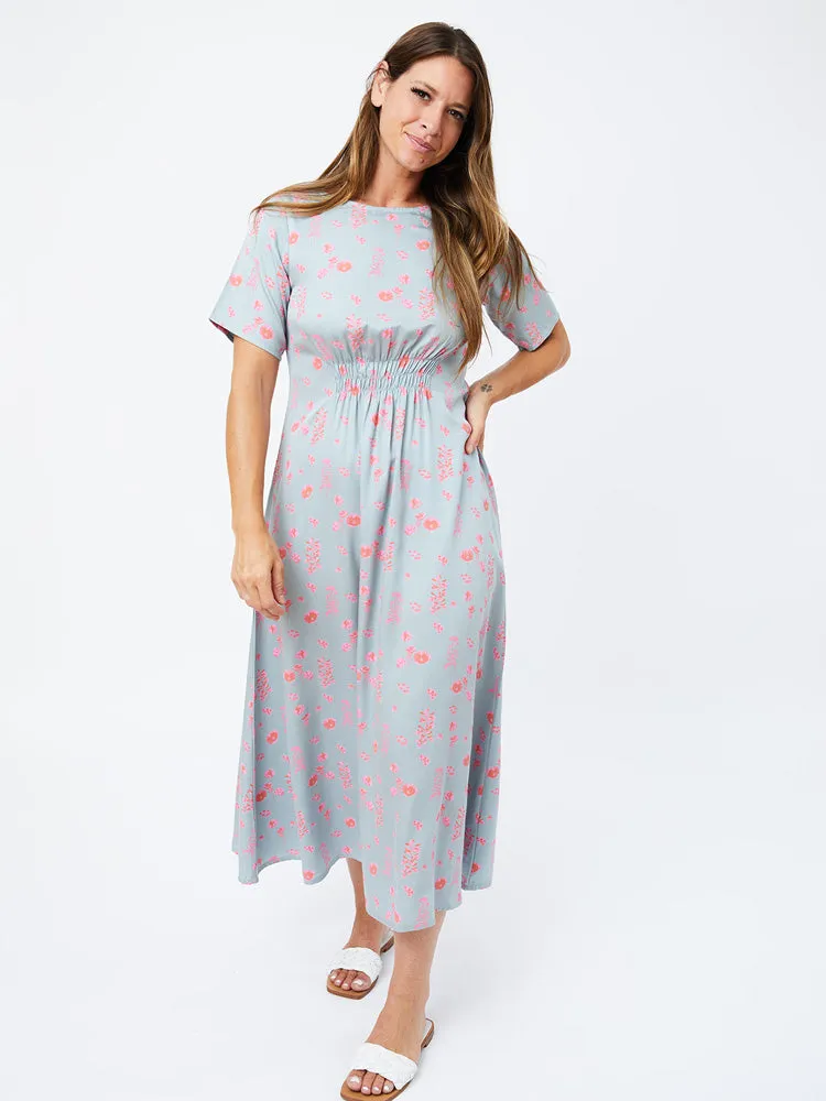 Artsy Traveler Short Sleeve Midi Dress - Botanical Slate sold by Mata Traders product image thumbnail 4