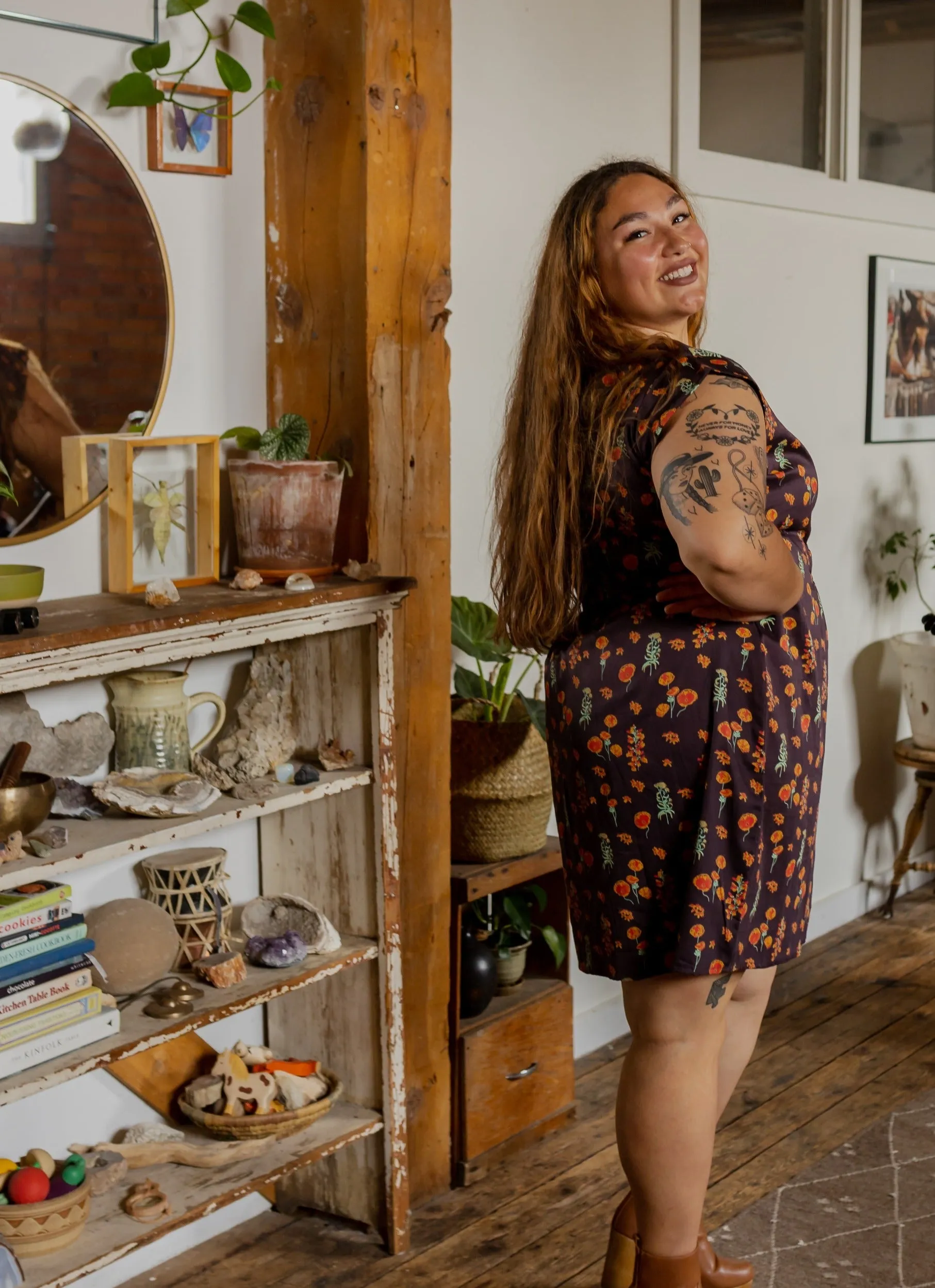 Artsy Traveler Plus Size Dress - Botanical Dusk sold by Mata Traders product image thumbnail 3