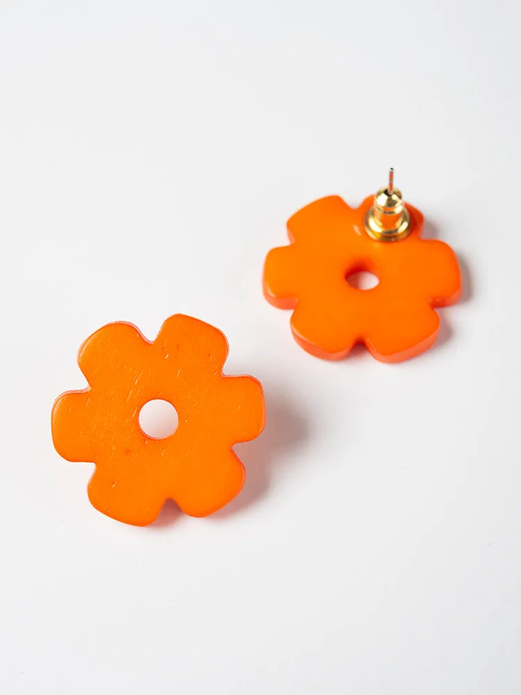 Retro Bloom Studs - Marmalade sold by Mata Traders product image thumbnail 3