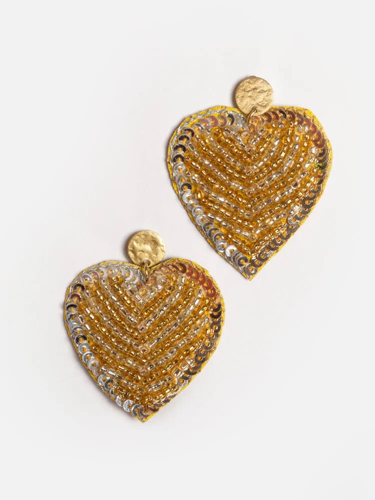 Gilded Heart Earrings - Metallic sold by Mata Traders product image thumbnail 4