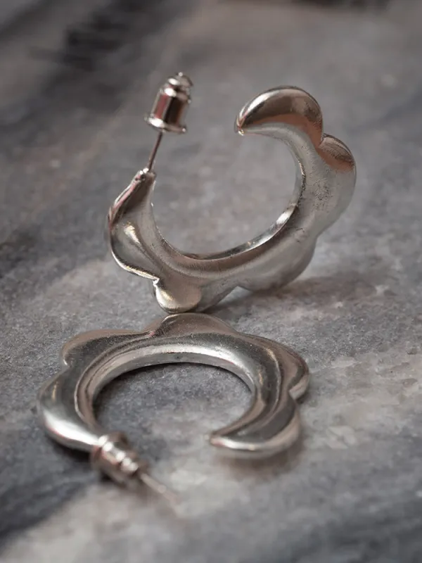 Petal Hoops - Silver made by Mata Traders