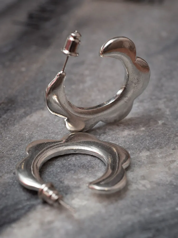 Petal Hoops - Silver sold by Mata Traders