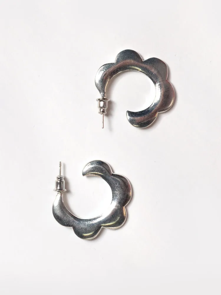 Petal Hoops - Silver sold by Mata Traders product image thumbnail 2