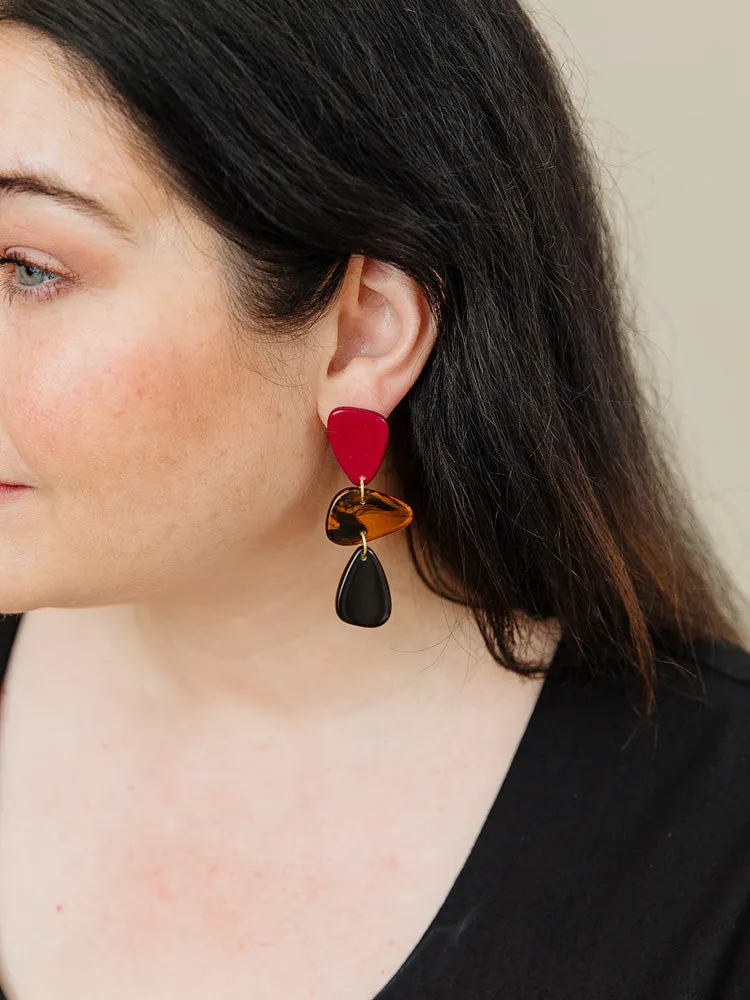 Louisa Resin Earrings - Mulberry sold by Mata Traders product image thumbnail 2