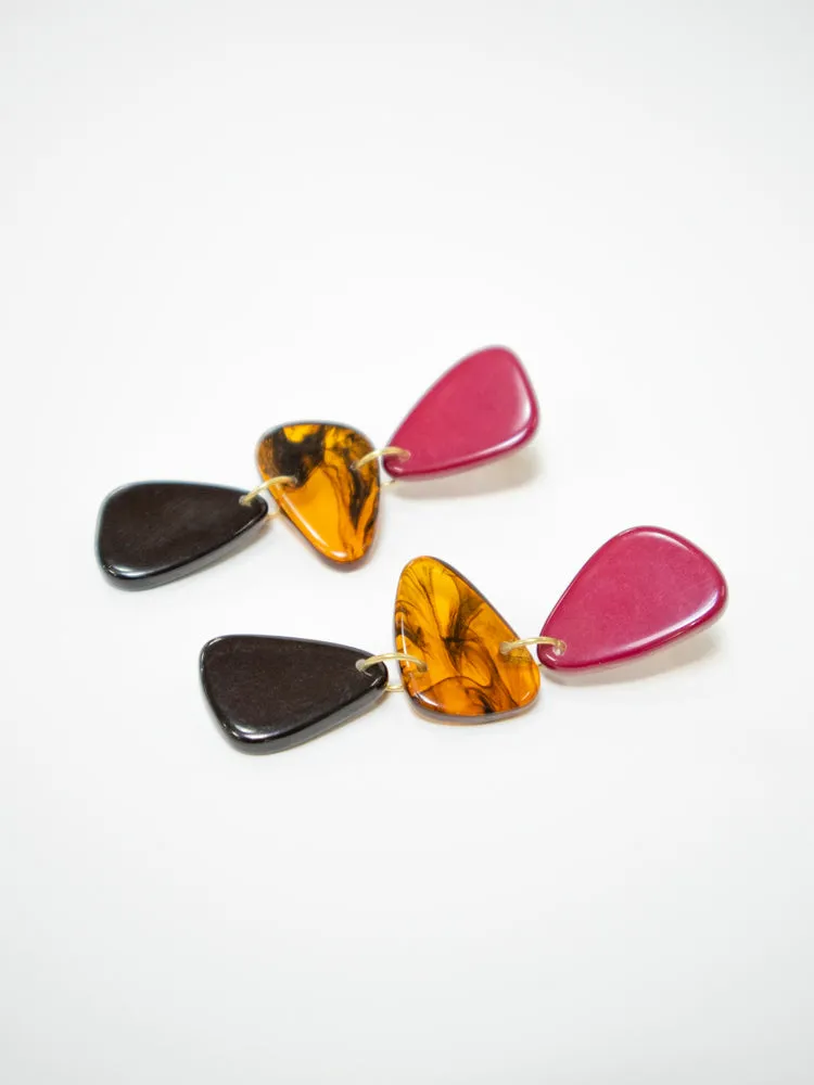 Louisa Resin Earrings - Mulberry sold by Mata Traders product image thumbnail 3
