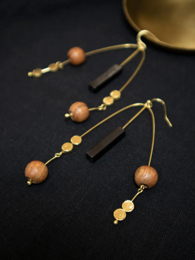 Kelsey Mobile Earrings - Wood sold by Mata Traders product image thumbnail 2