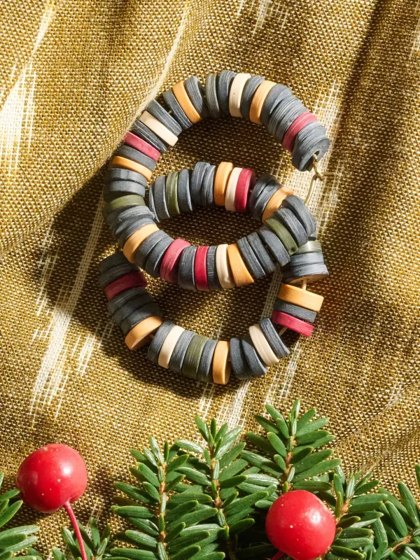 Heishi Hoop Earrings - Multi sold by Mata Traders