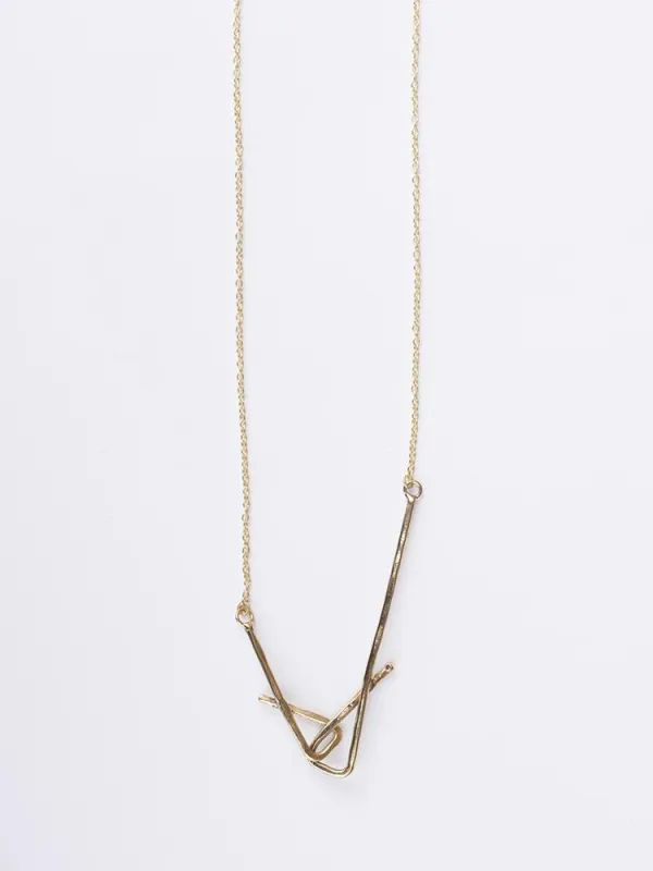 Stretched Shapes Necklace - Gold sold by Mata Traders