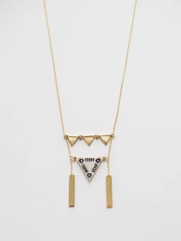 Oblique Triangle Necklace - Gold sold by Mata Traders