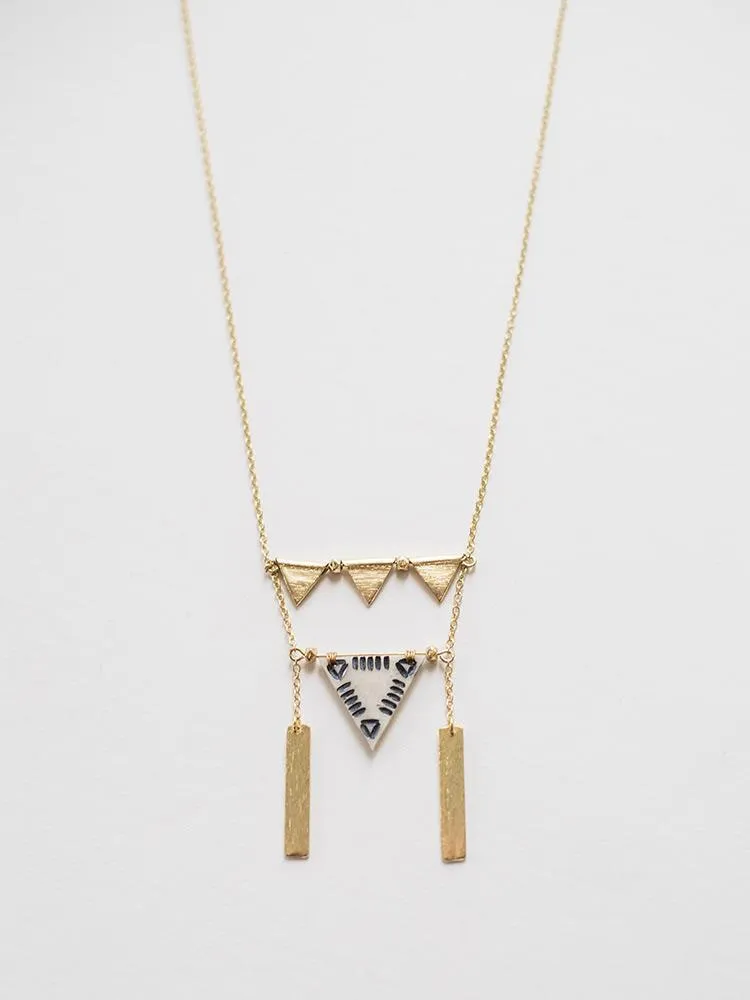 Oblique Triangle Necklace - Gold sold by Mata Traders
