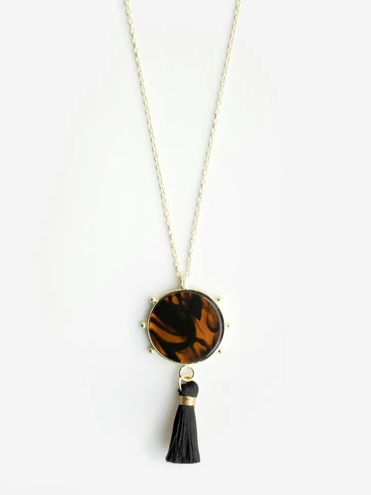 Gleam Necklace - Tortoiseshell sold by Mata Traders
