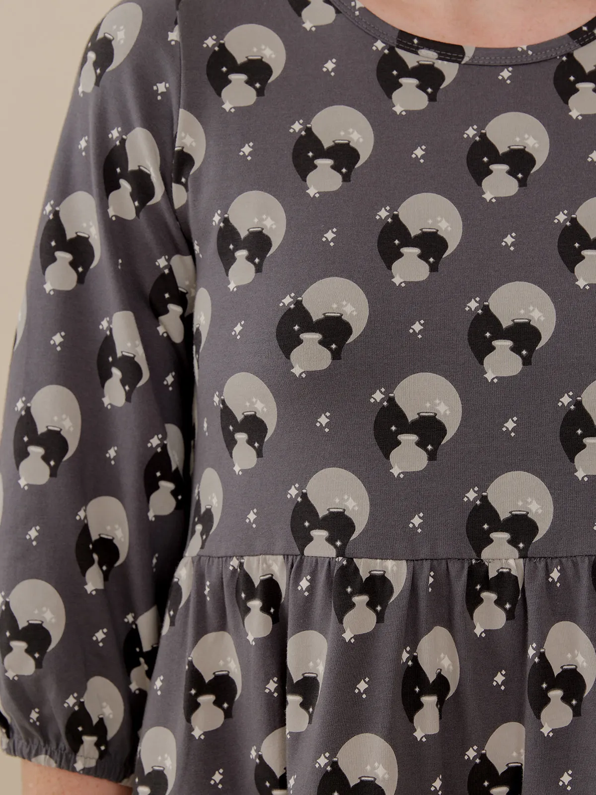 Bellini Long Sleeve Dress - Vase Cluster Graphite sold by Mata Traders product image thumbnail 2