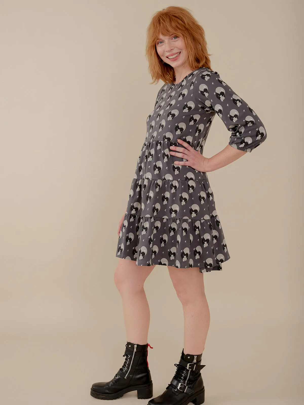 Bellini Long Sleeve Dress - Vase Cluster Graphite sold by Mata Traders product image thumbnail 3