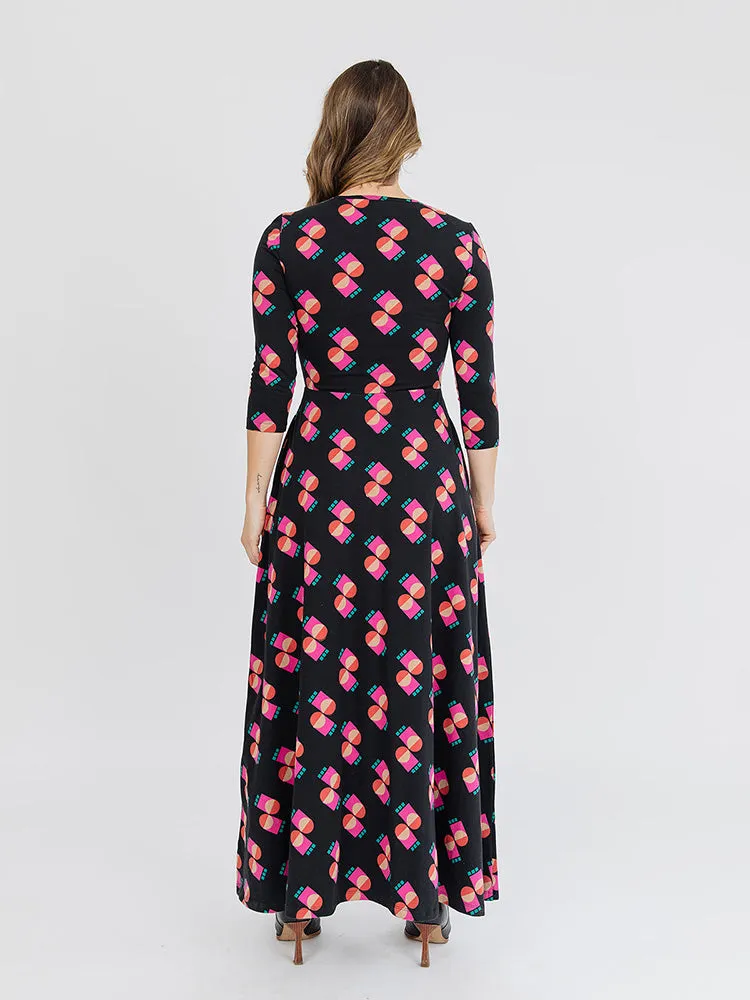 Mumbai Maxi Dress - Memphis Shapes Black sold by Mata Traders product image thumbnail 4