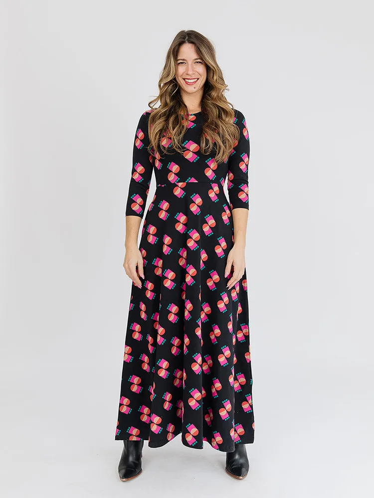 Mumbai Maxi Dress - Memphis Shapes Black sold by Mata Traders product image thumbnail 2
