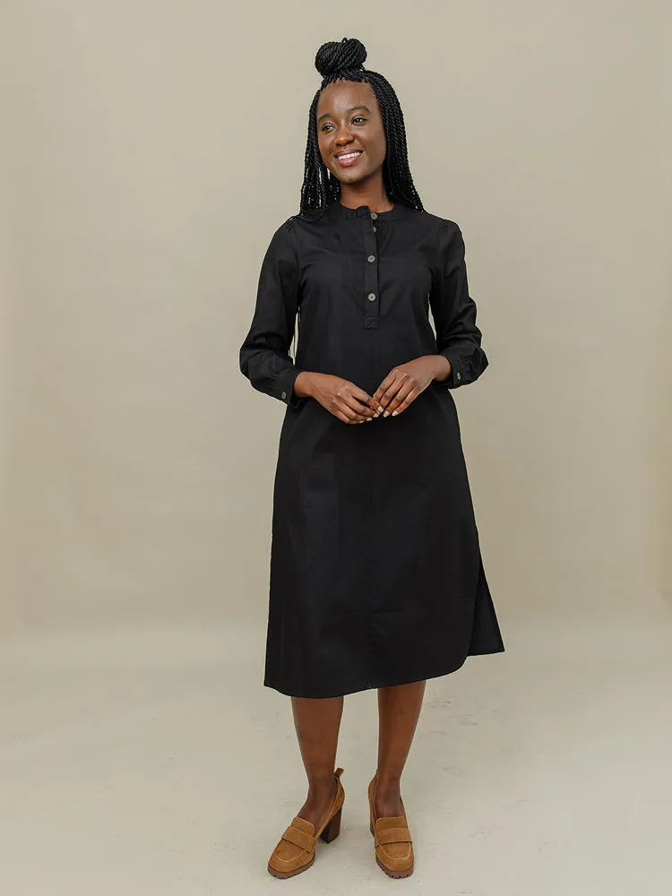 Ranji Midi Dress - Black Denim sold by Mata Traders