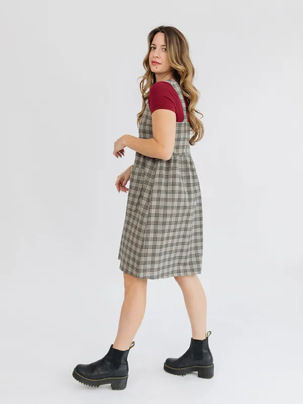 Billie Jumper Dress - Cement Plaid sold by Mata Traders