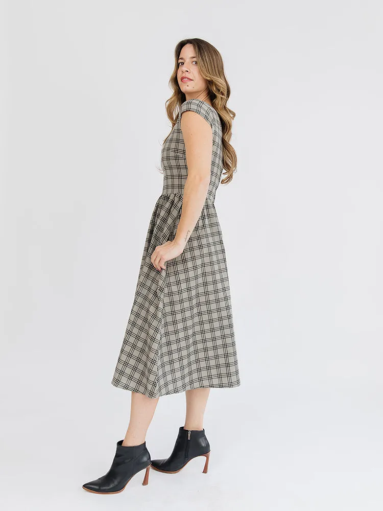Rupi Midi Dress - Cement Plaid sold by Mata Traders product image thumbnail 3