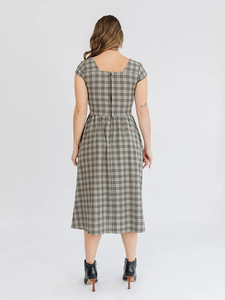 Rupi Midi Dress - Cement Plaid sold by Mata Traders product image thumbnail 5