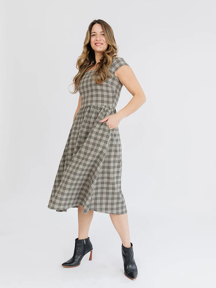 Rupi Midi Dress - Cement Plaid sold by Mata Traders product image thumbnail 4