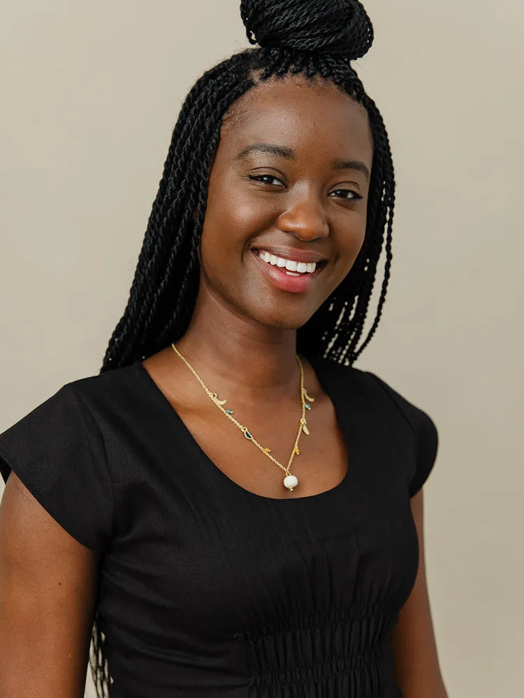 Enamel Moon Necklace - Black sold by Mata Traders product image thumbnail 2