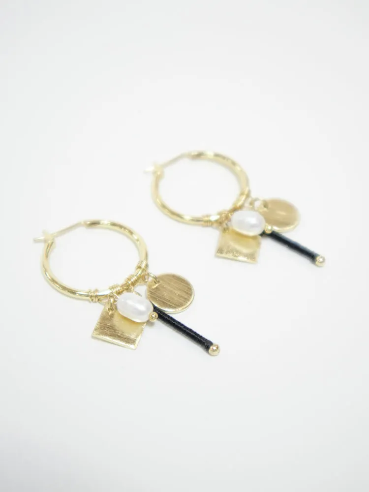 Multi Charm Hoop Earrings - Gold sold by Mata Traders product image thumbnail 4