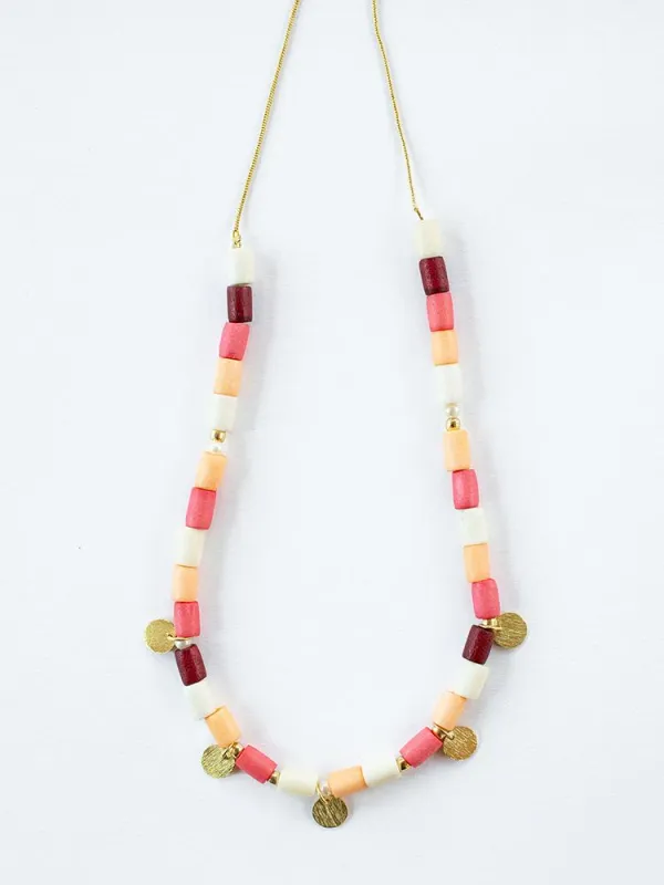 Emily Necklace - Coral sold by Mata Traders