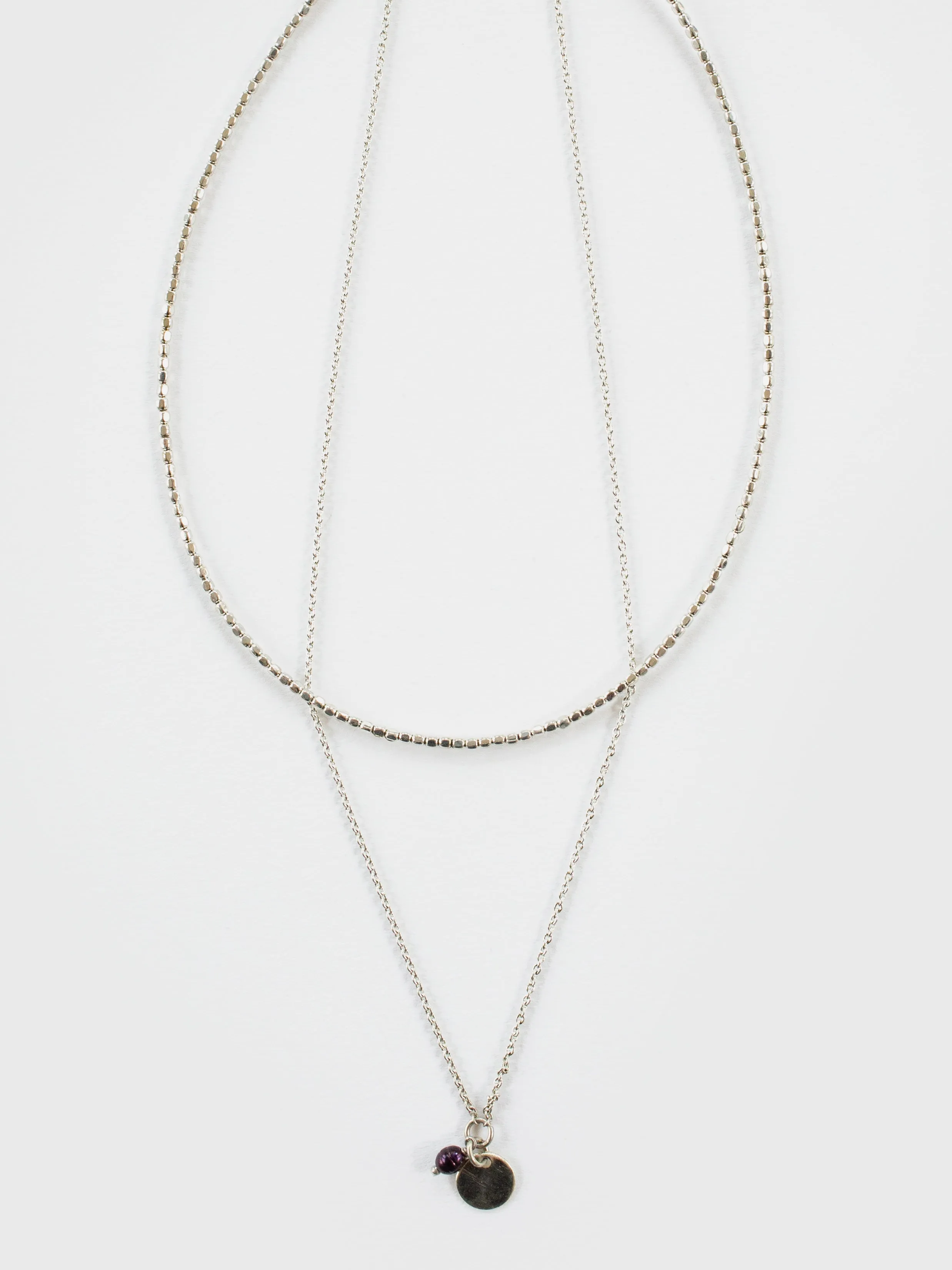 Talisman Layered Necklace - Silver sold by Mata Traders product image thumbnail 4