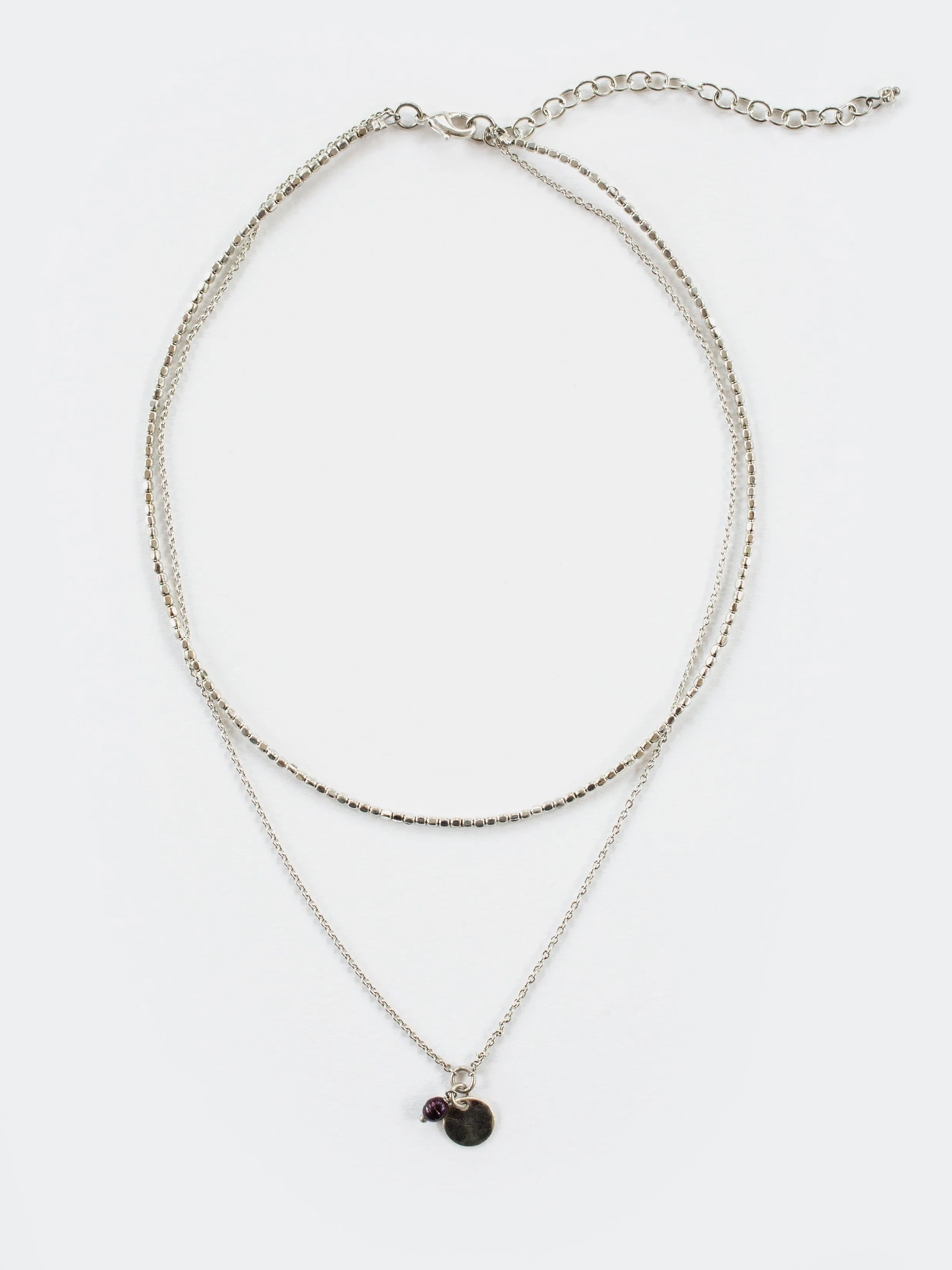 Talisman Layered Necklace - Silver sold by Mata Traders product image thumbnail 3