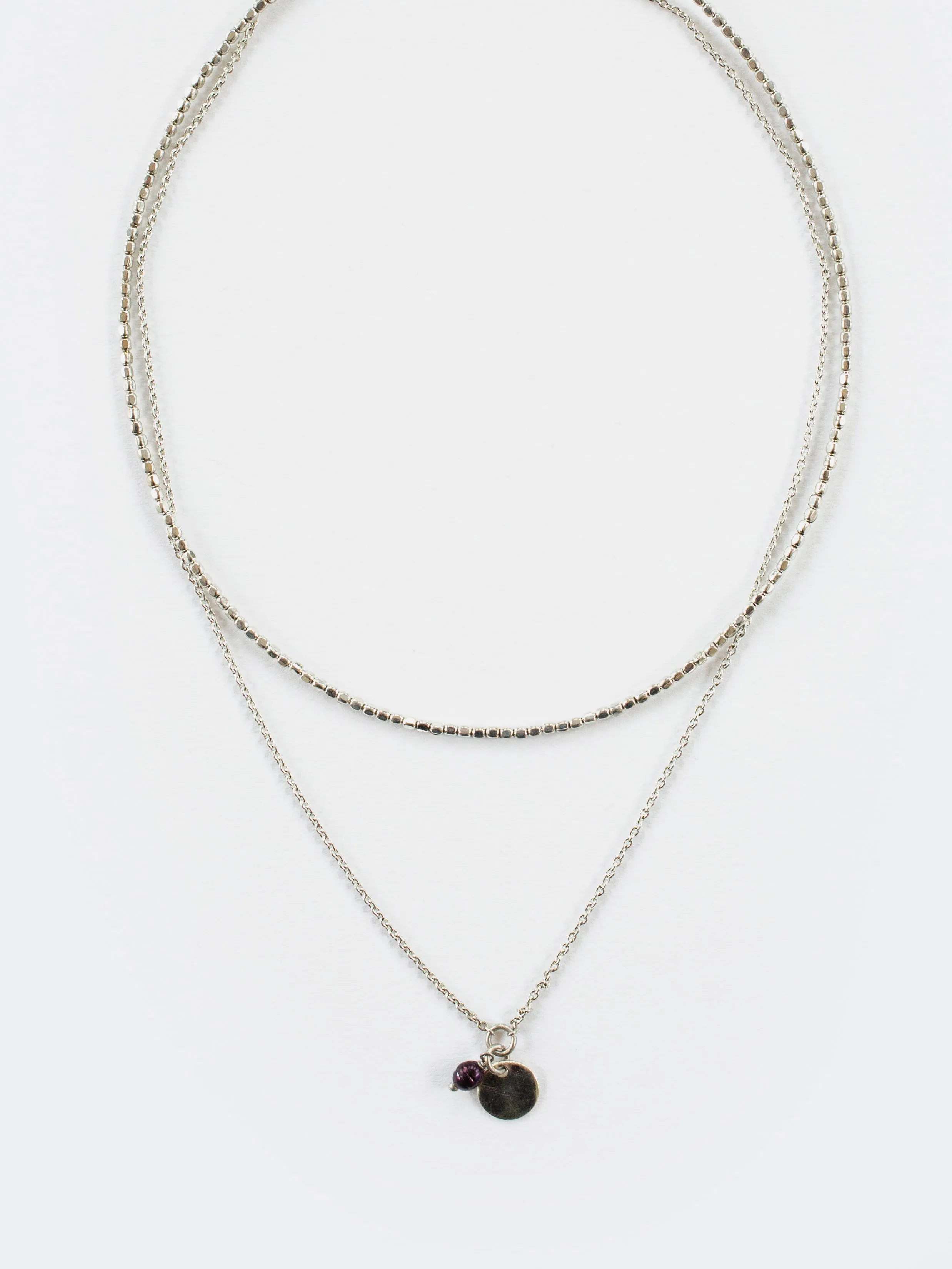 Talisman Layered Necklace - Silver sold by Mata Traders product image thumbnail 2
