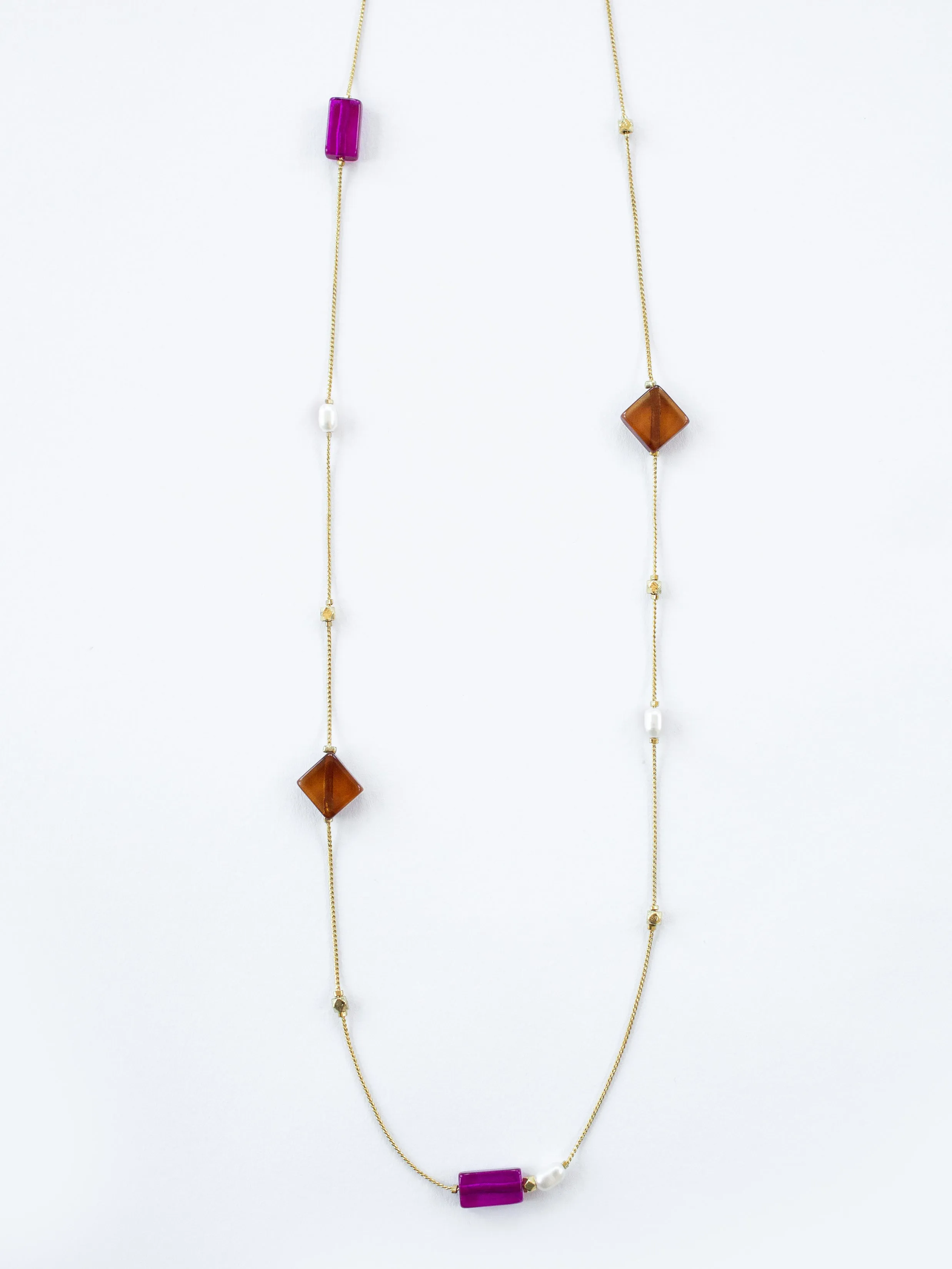 Cubist Necklace - Amber sold by Mata Traders
