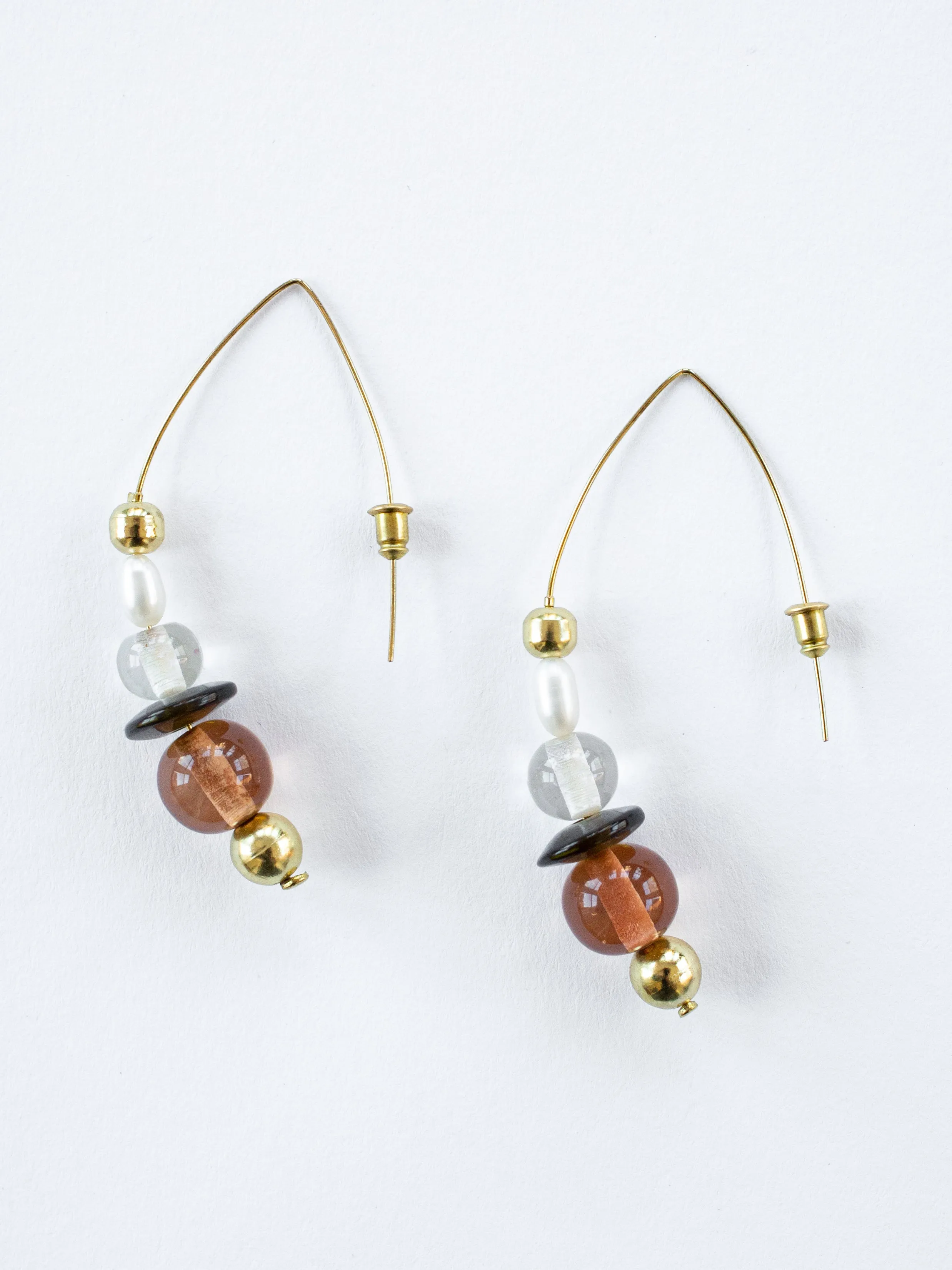 Mod Bead Earrings - Gold sold by Mata Traders product image thumbnail 3