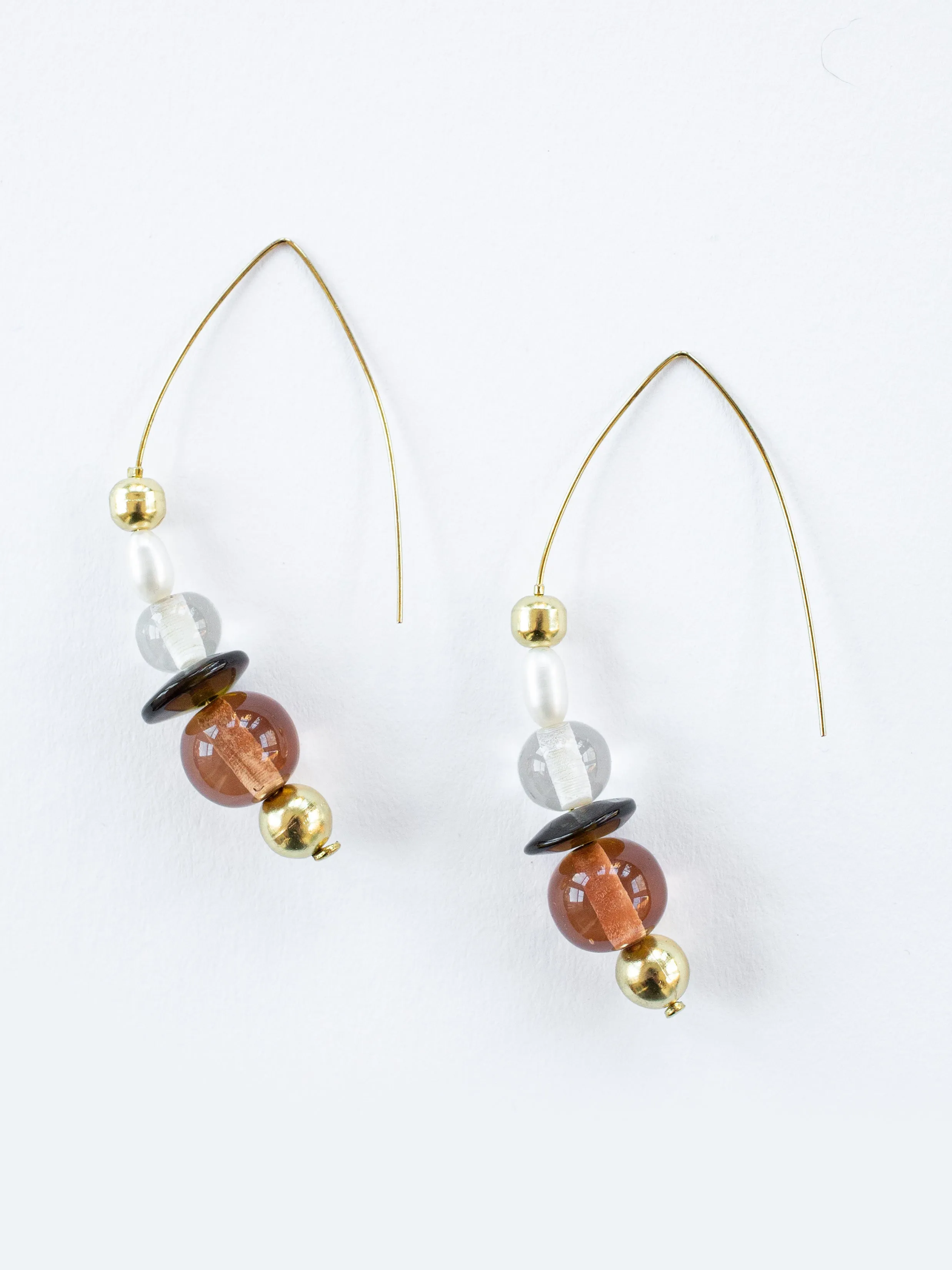 Mod Bead Earrings - Gold sold by Mata Traders product image thumbnail 2