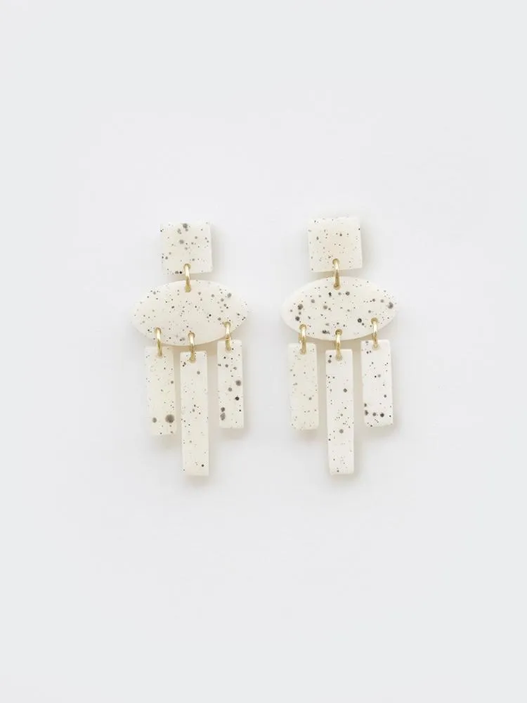 Dappled Shapes Earrings - White sold by Mata Traders
